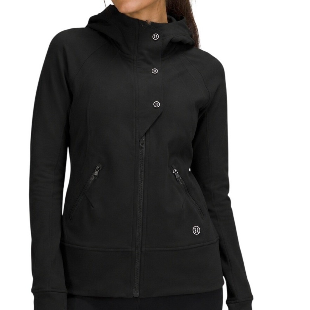 Lululemon Athletica Black Full Zip Hooded Soft shell Jacket Women's 6